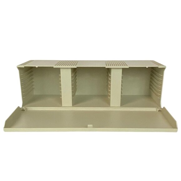 Vintage 1999 Case Logic 30 CD Storage Cabinet Rack Holder W Door Almond Plastic - Picture 1 of 7